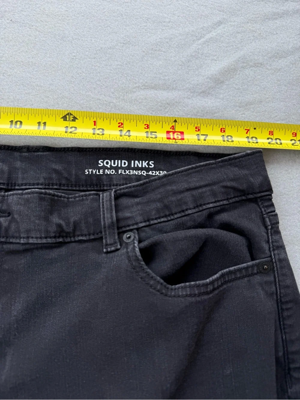 Mugsy Squid Inks Jeans 42x30 Black Stretch Casual Modern Straight Fits 38 X 28.5